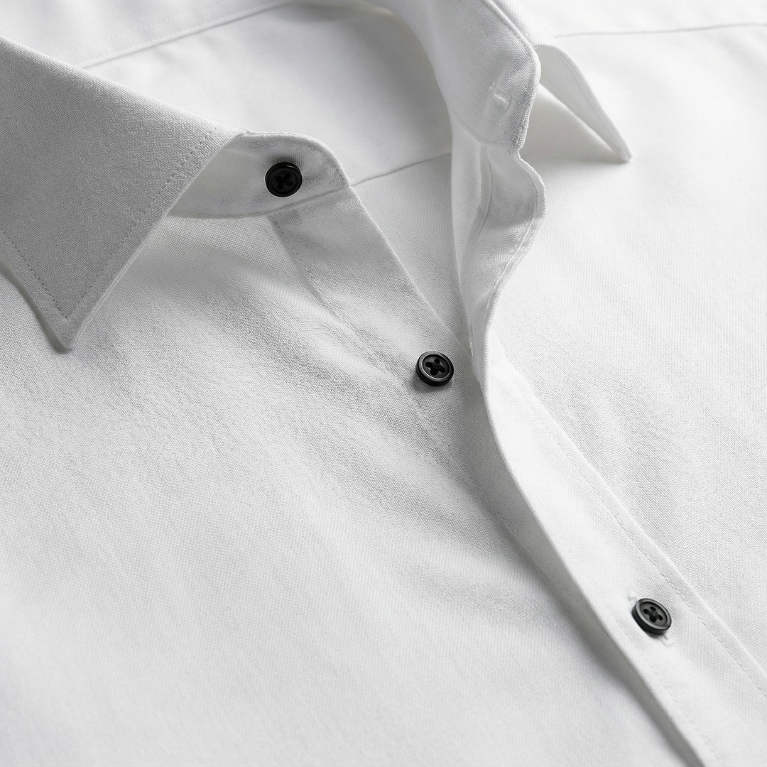 Men’s Long-Sleeve Button-Up Shirt – Collared Design, Slim Fit