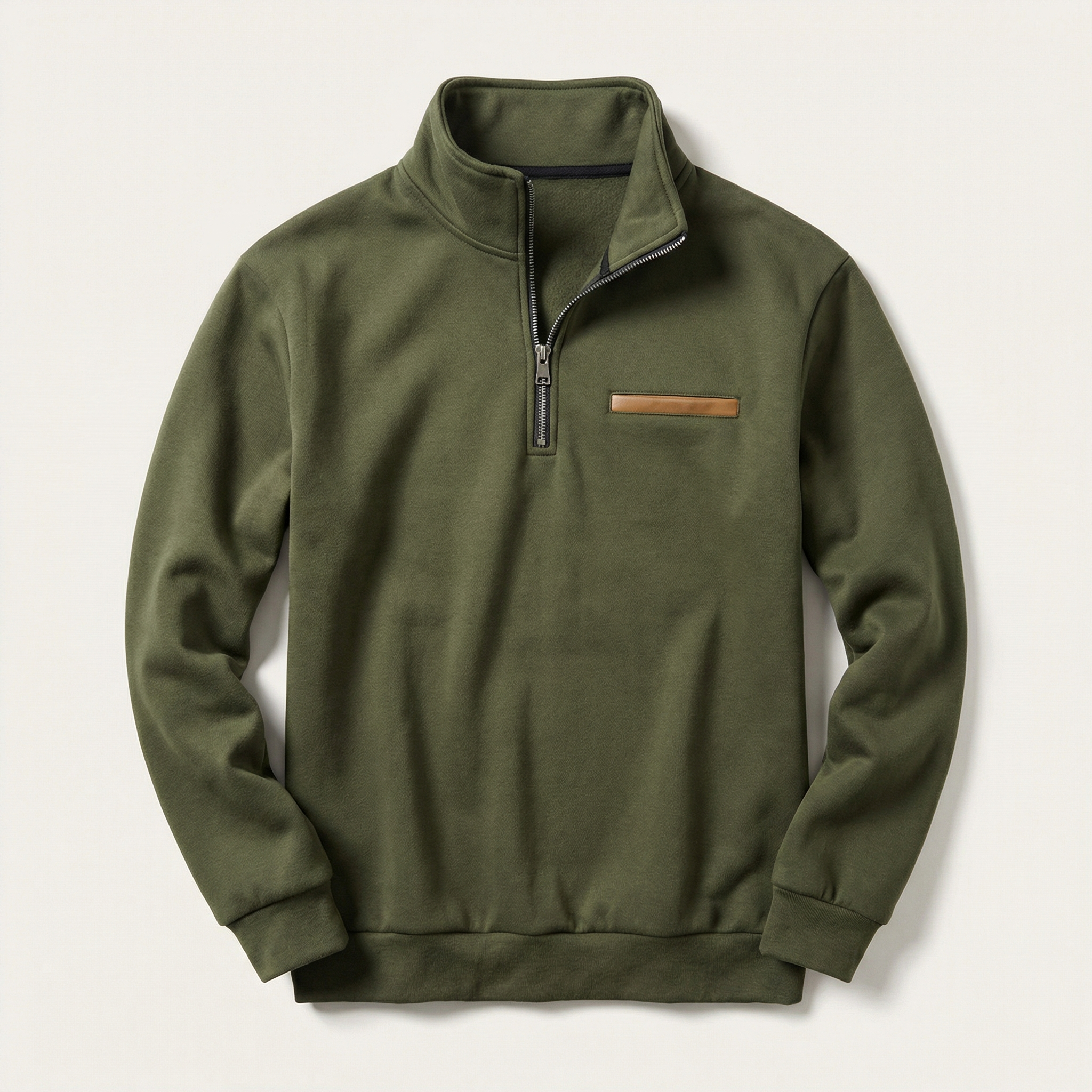 Men’s Quarter-Zip Sweater – Long Sleeve Pullover Style