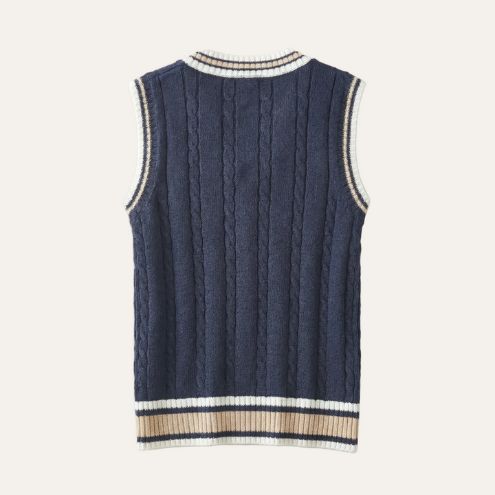 Men’s Sleeveless Vest – V-Neck, Ribbed Trim