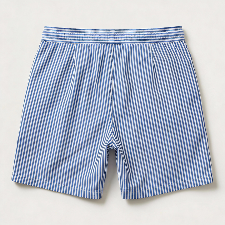Men’s Striped Shorts – Elastic Waist with Drawstring