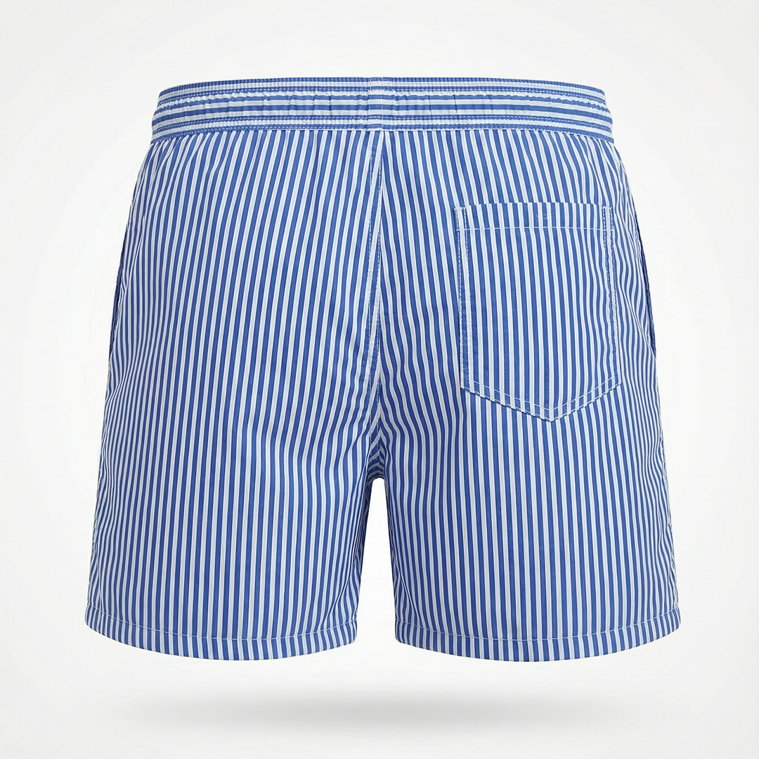 Men’s Striped Shorts – Elastic Waist with Drawstring