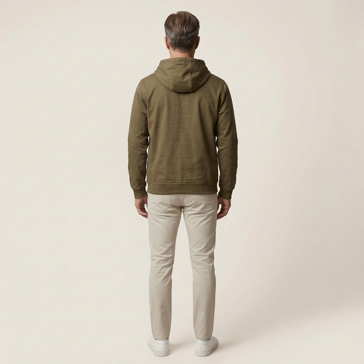 Men’s Hooded Pullover – Half-Zip Front with Drawstring Hood