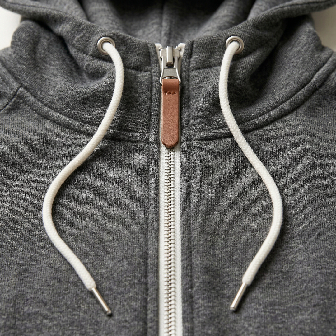 Men’s Hooded Sweatshirt – Zip-Front Design with Drawstring Hood