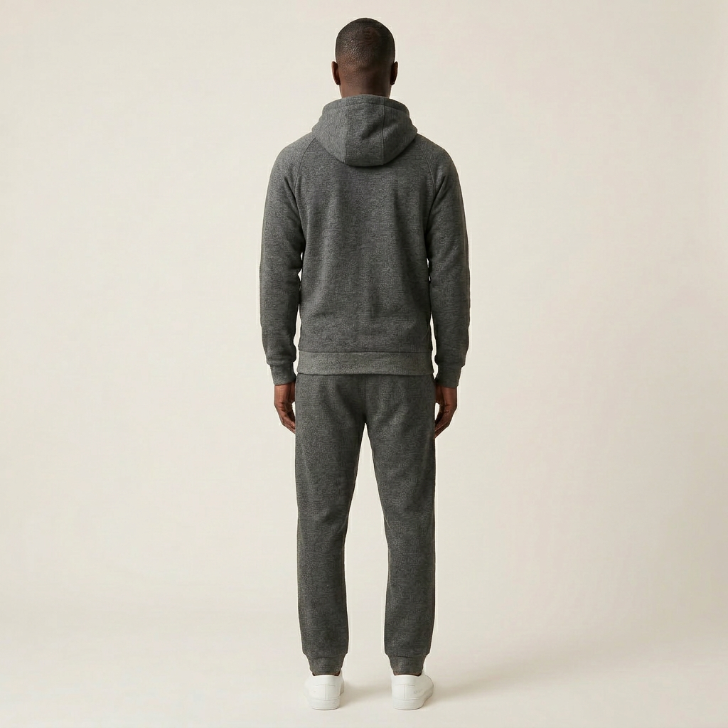 Men’s Hooded Sweatshirt – Zip-Front Design with Drawstring Hood