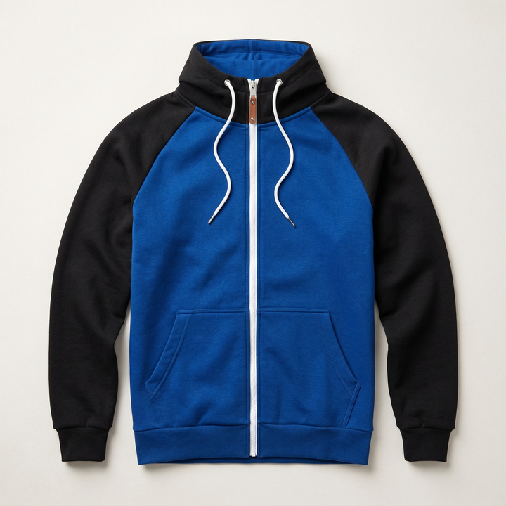 Men’s Hooded Sweatshirt – Zip-Front Design with Drawstring Hood