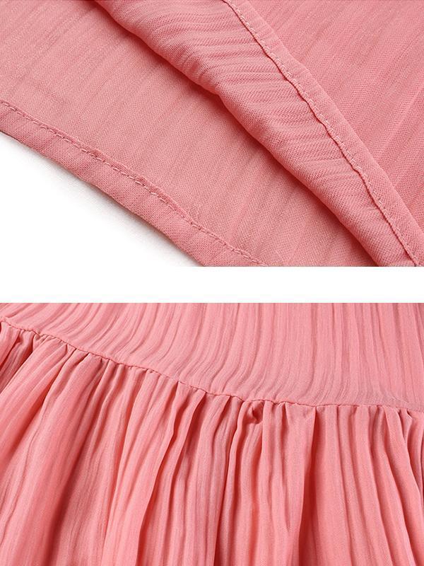 Plus size pleated midi dress with half sleeves for women