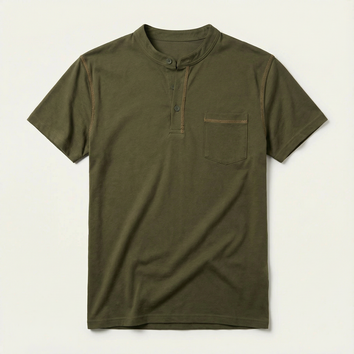 Polo with Henley collar for Men