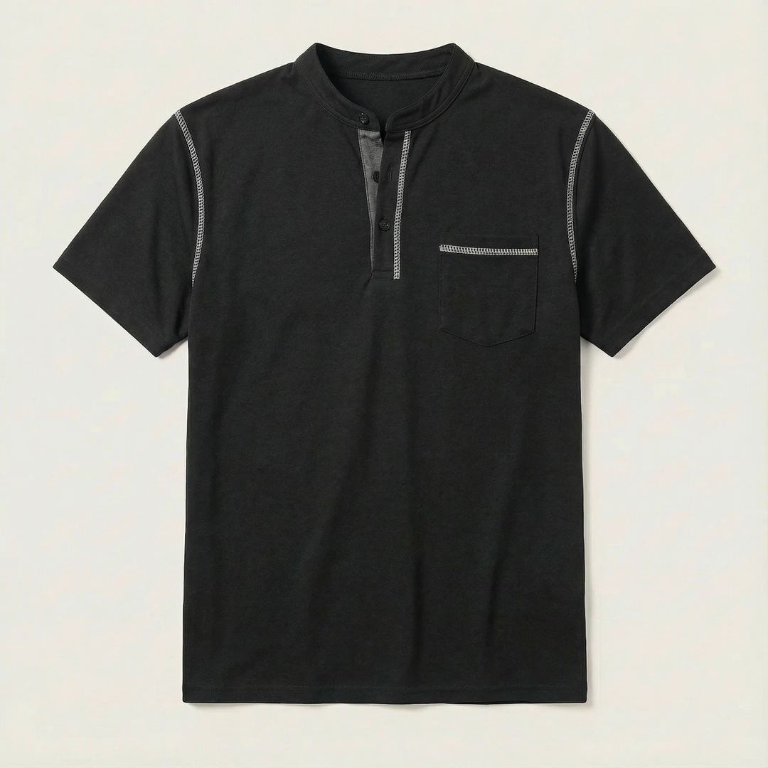 Polo with Henley collar for Men