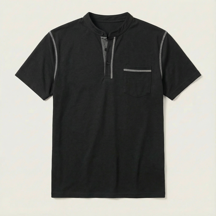 Polo with Henley collar for Men