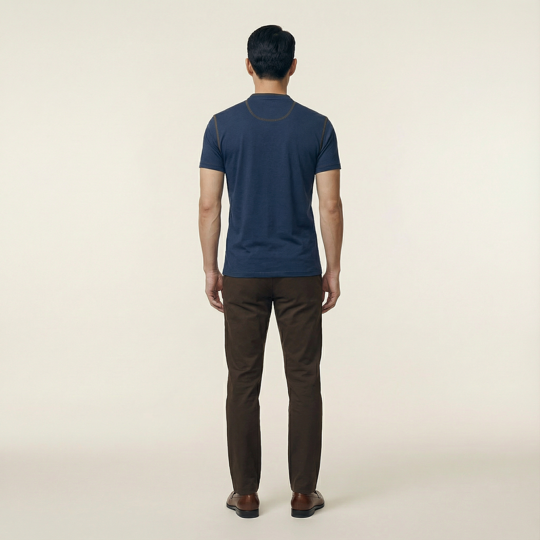 Polo with Henley collar for Men