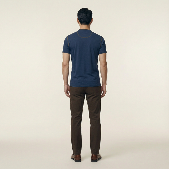 Polo with Henley collar for Men