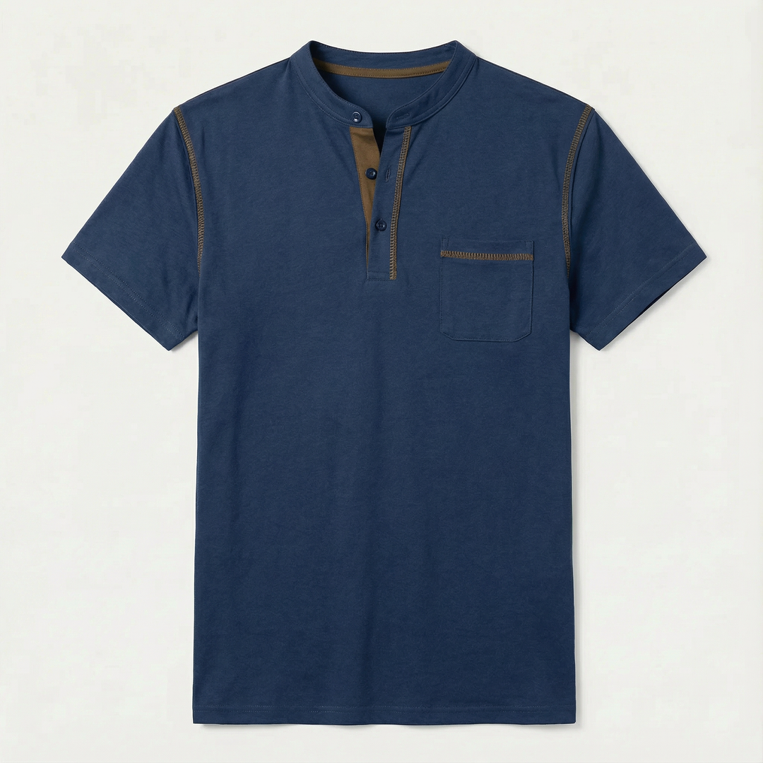 Polo with Henley collar for Men