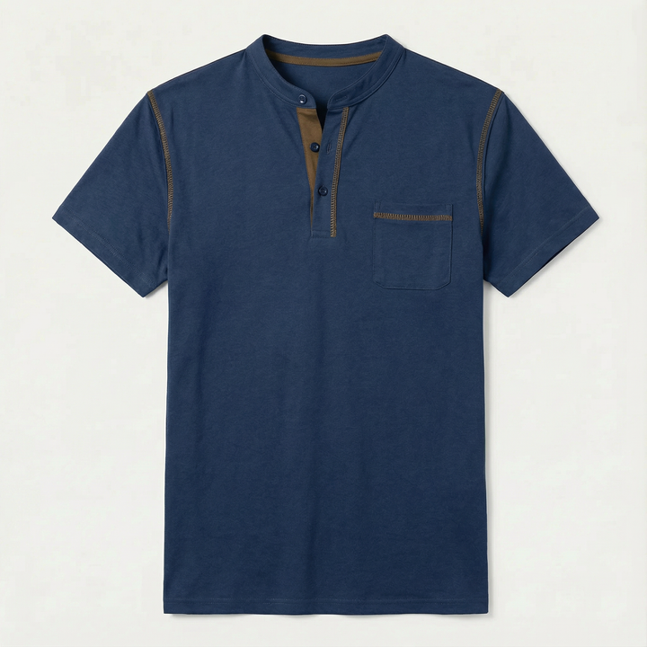 Polo with Henley collar for Men