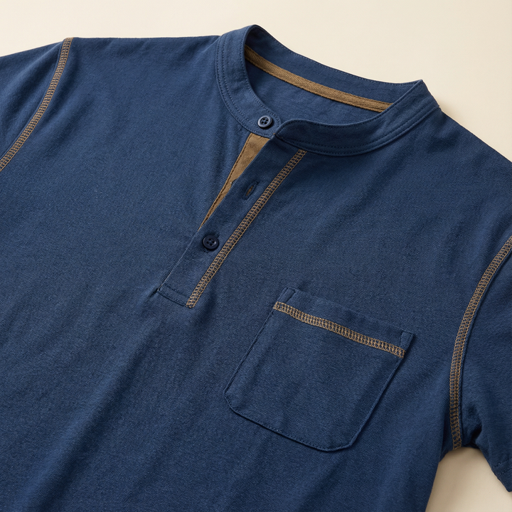 Polo with Henley collar for Men