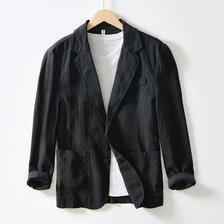 Cotton-linen unstructured blazer for men