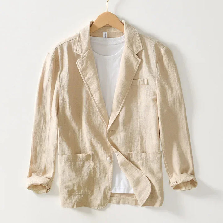 Cotton-linen unstructured blazer for men