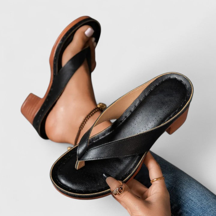 Block-heel toe-post sandals for women