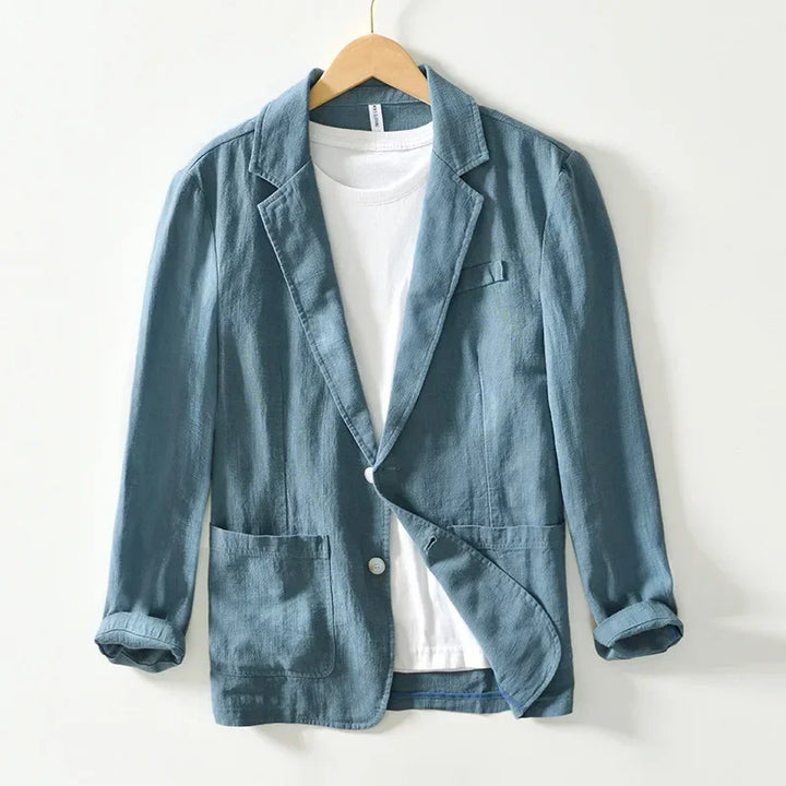 Cotton-linen unstructured blazer for men