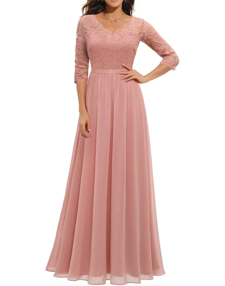 Women’s Elegant Lace Long Dress
