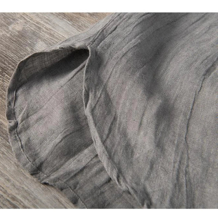 Linen short sleeve henley shirt for men