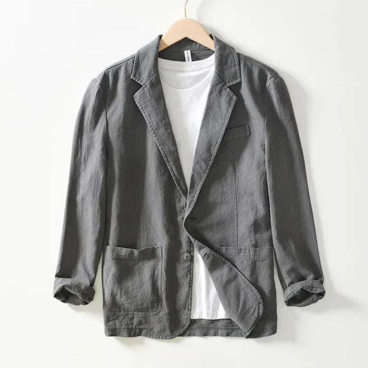 Cotton-linen unstructured blazer for men