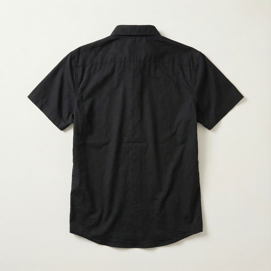 Slim Fit Stretch Shirt with Short Sleeves for Men