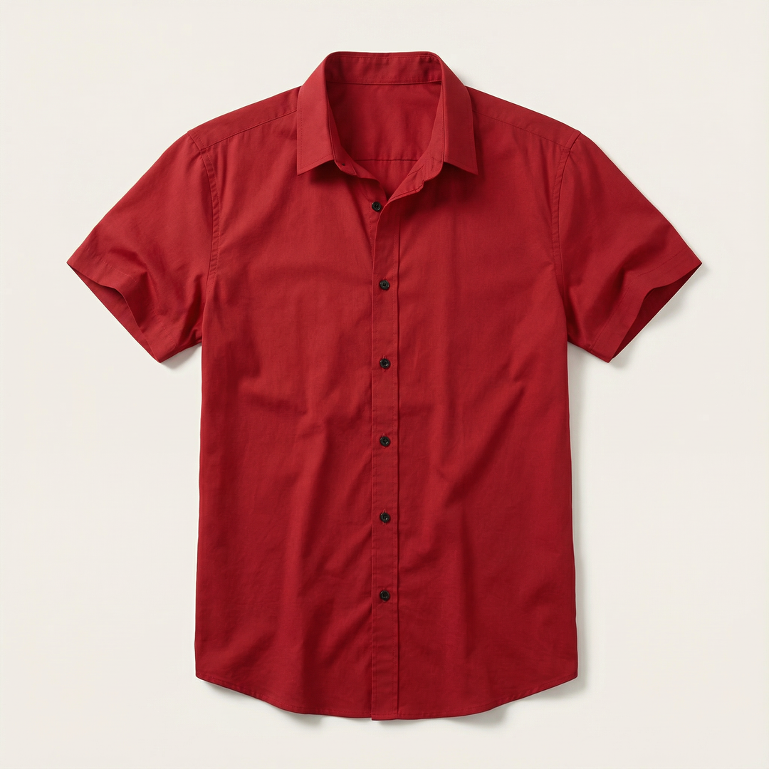 Slim Fit Stretch Shirt with Short Sleeves for Men