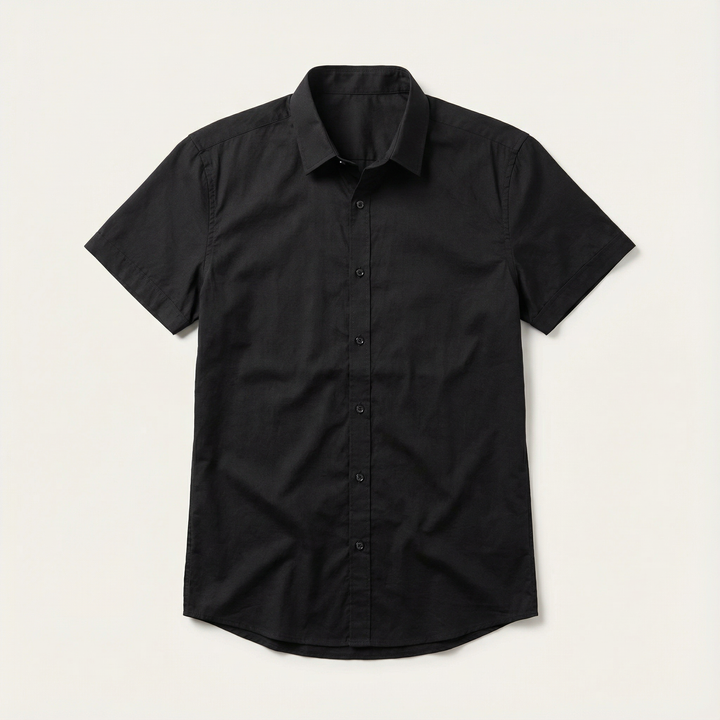 Slim Fit Stretch Shirt with Short Sleeves for Men
