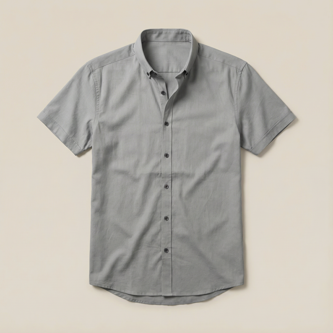 Slim Fit Stretch Shirt with Short Sleeves for Men