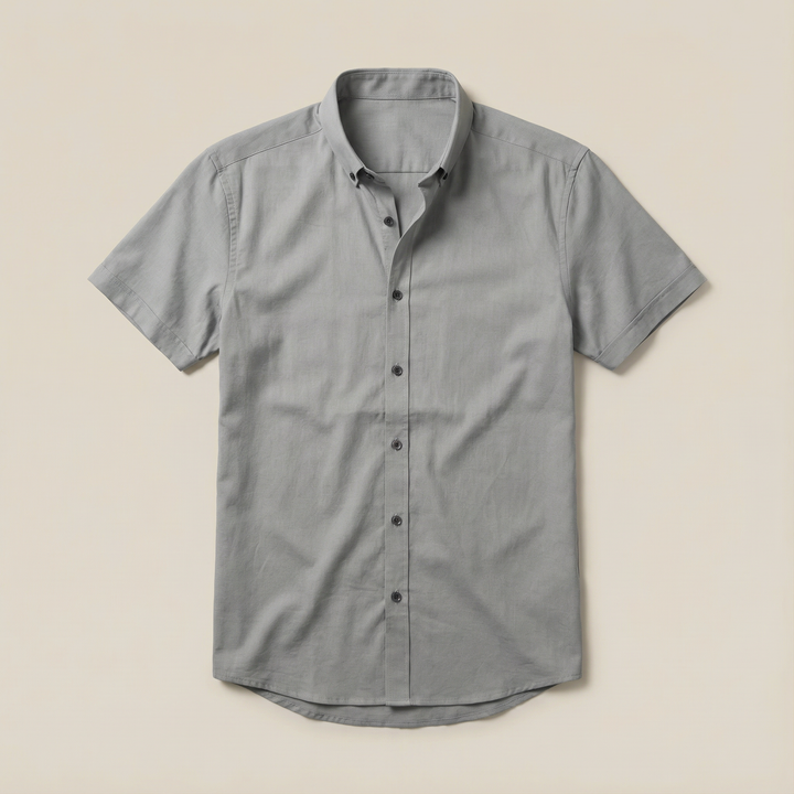 Slim Fit Stretch Shirt with Short Sleeves for Men