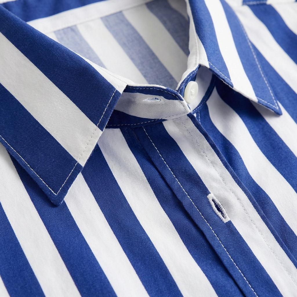 Women’s Button-Front Shirt – Vertical Stripe Design