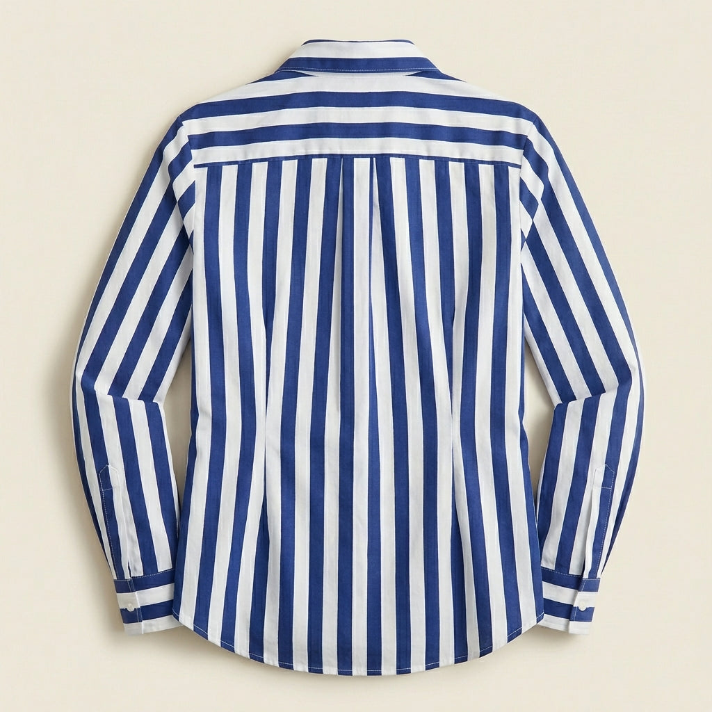 Women’s Button-Front Shirt – Vertical Stripe Design