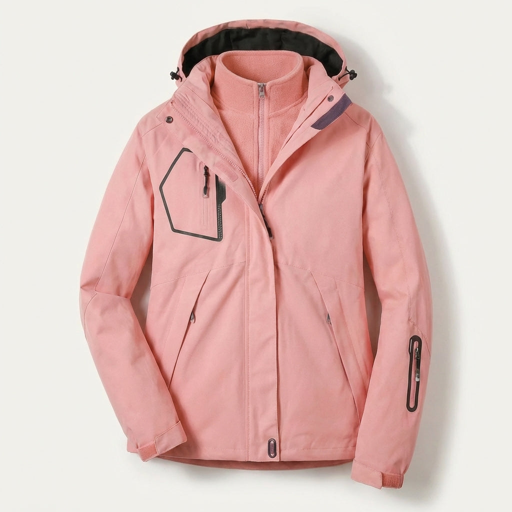 Women’s Hooded Jacket – Zip-Front Design with Multiple Pockets