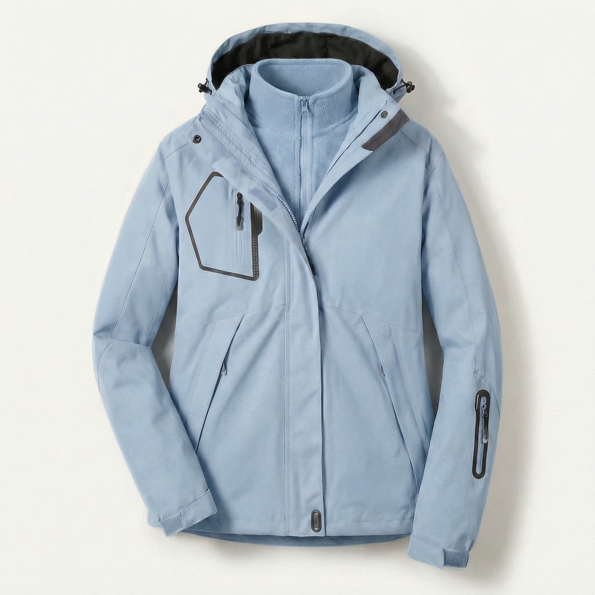 Women’s Hooded Jacket – Zip-Front Design with Multiple Pockets