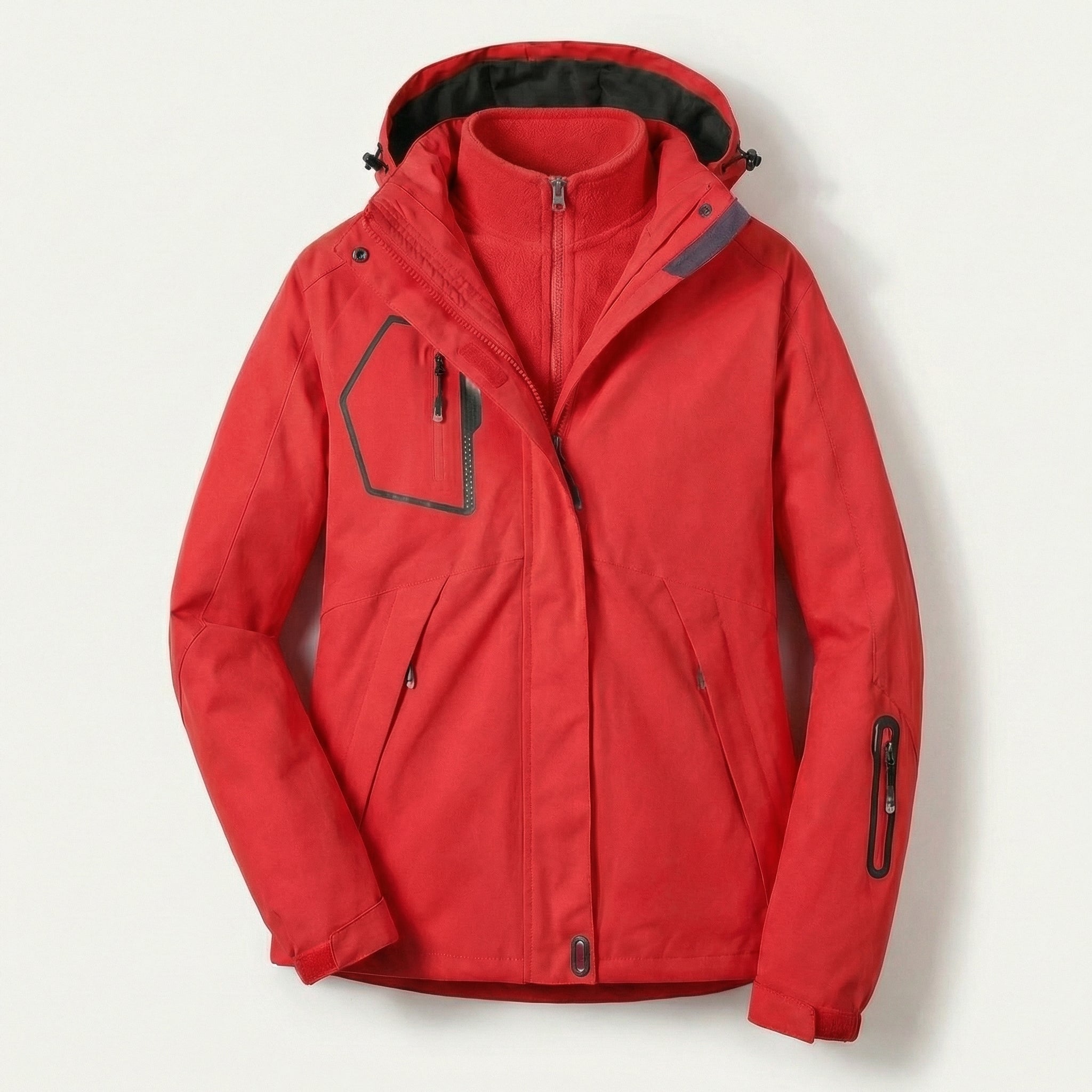 Women’s Hooded Jacket – Zip-Front Design with Multiple Pockets