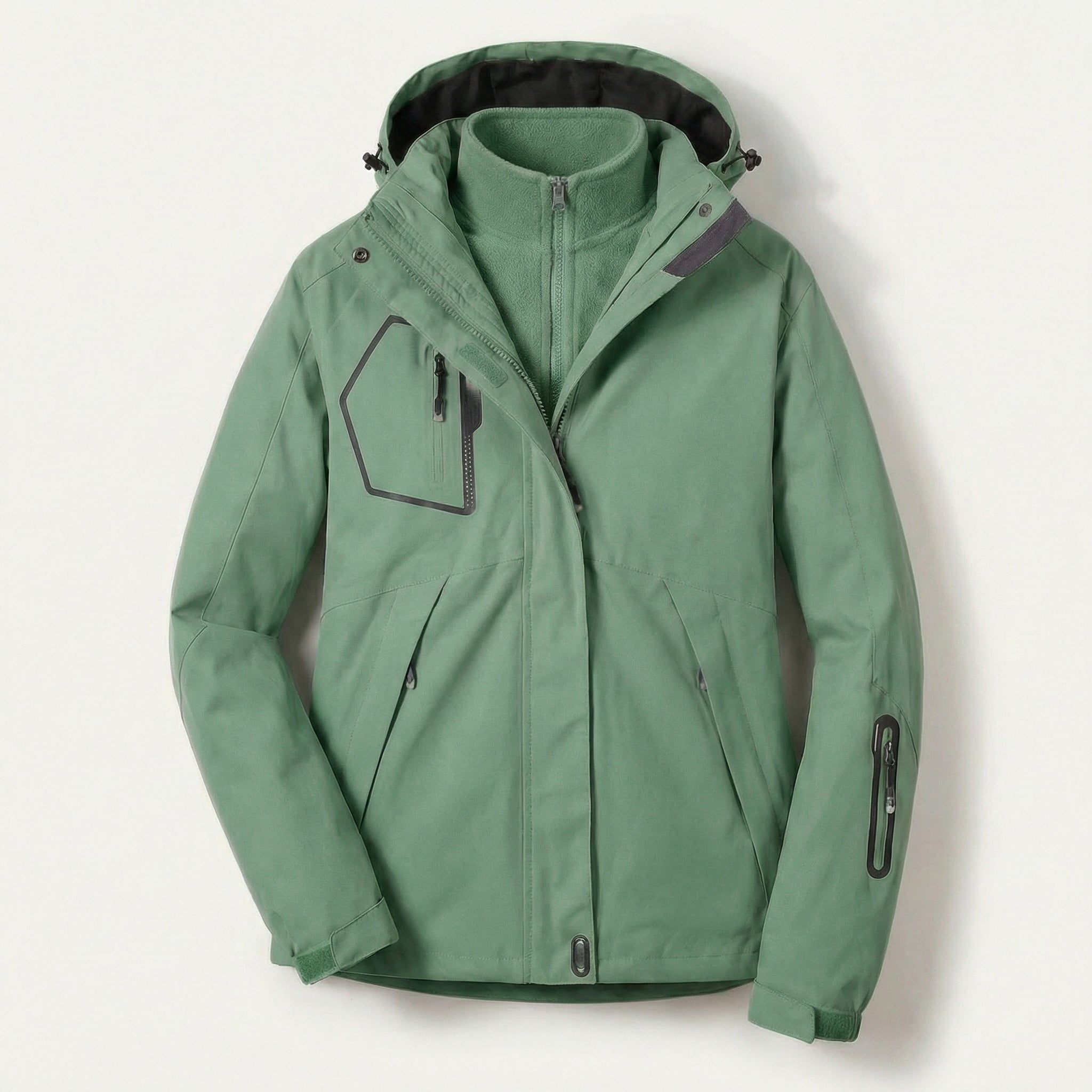 Women’s Hooded Jacket – Zip-Front Design with Multiple Pockets