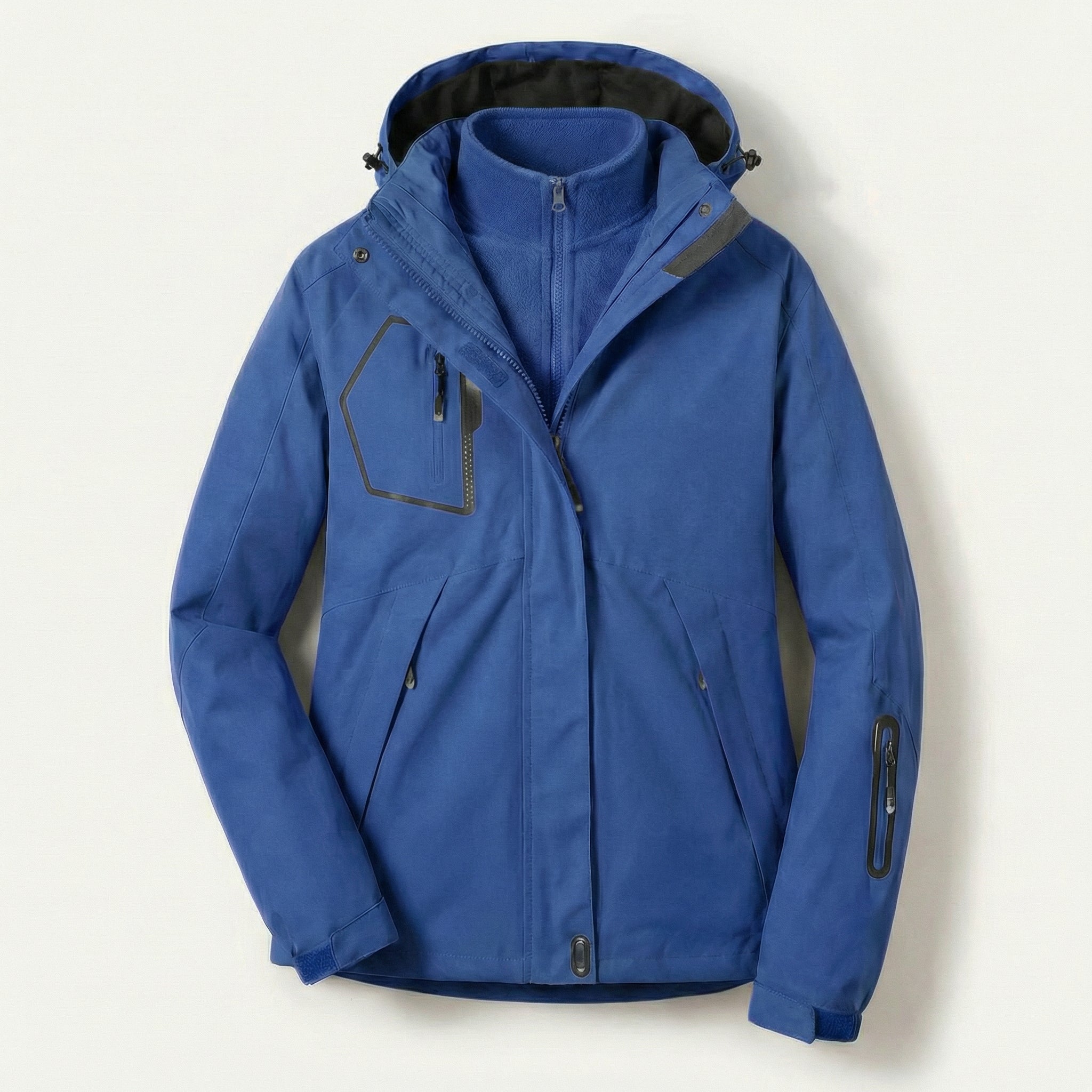 Women’s Hooded Jacket – Zip-Front Design with Multiple Pockets