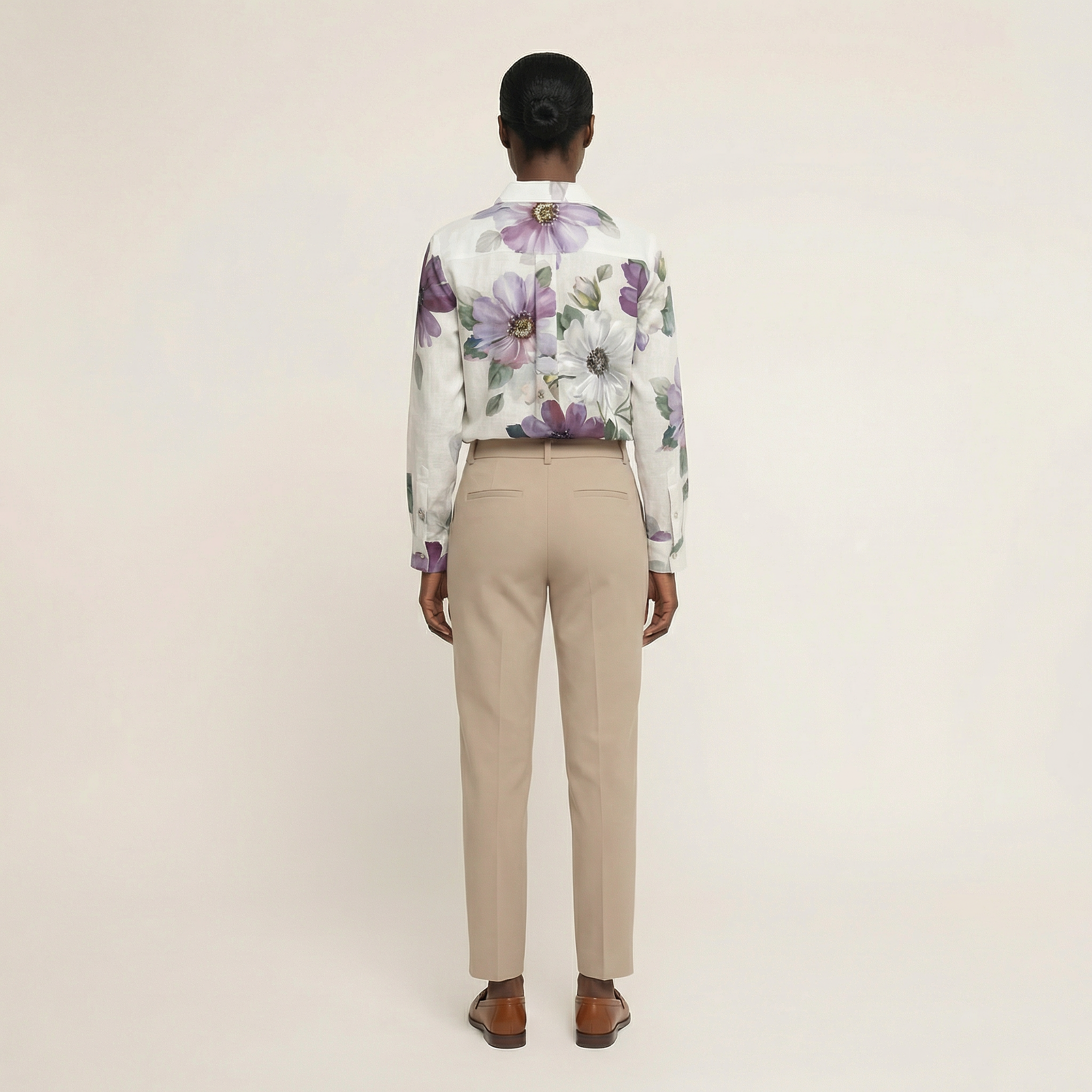 Women’s Long-Sleeve Shirt – Button Front, Printed Design