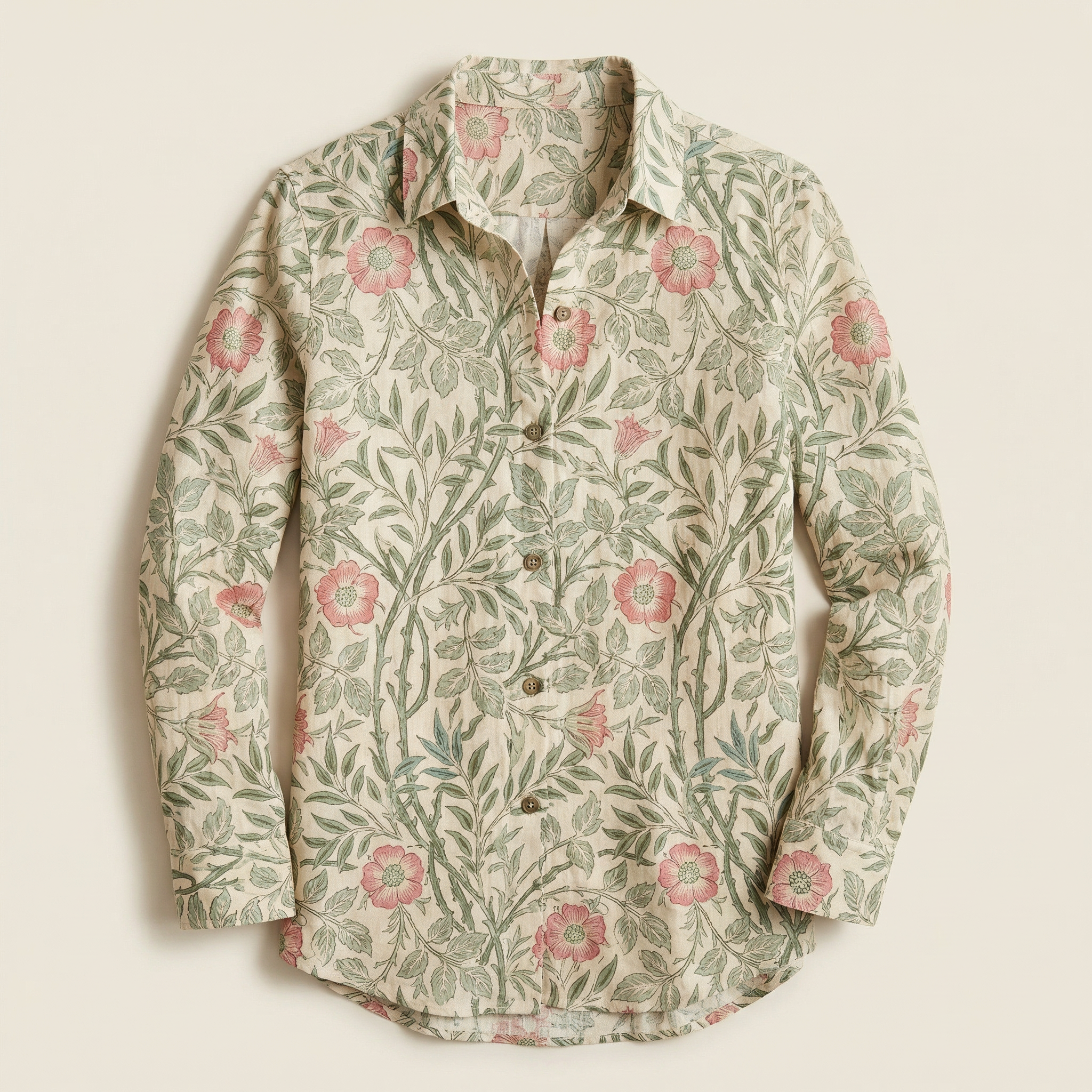 Women’s Long-Sleeve Shirt – Button Front, Printed Design