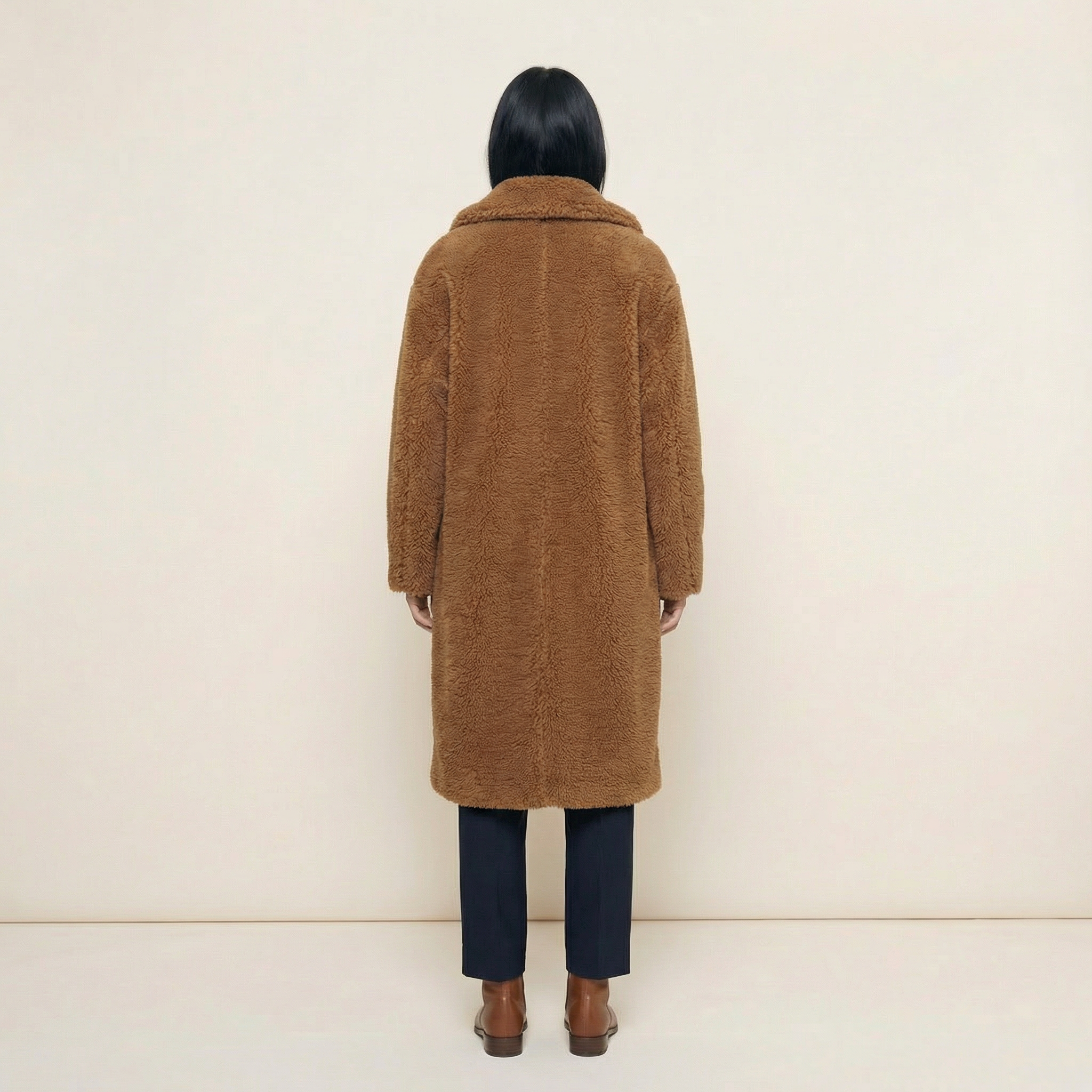 Women’s Long Hooded Coat – Button Front Closure