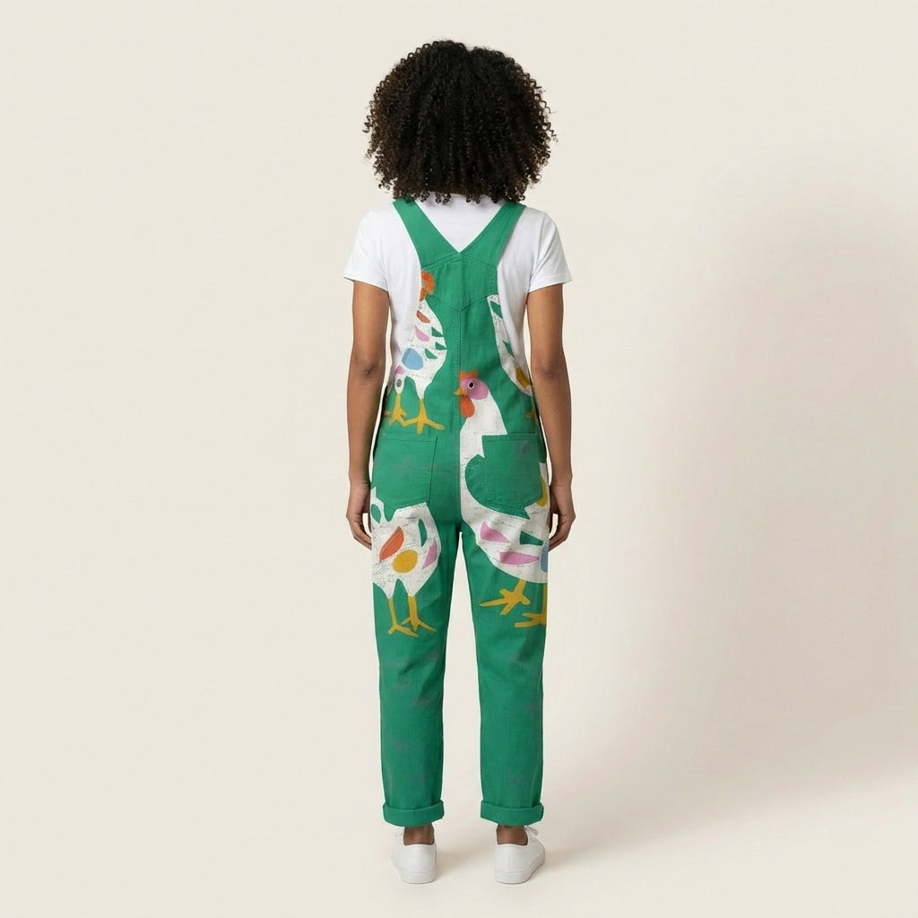 Women’s Printed Jumpsuit – Sleeveless Bib Style with Adjustable Straps