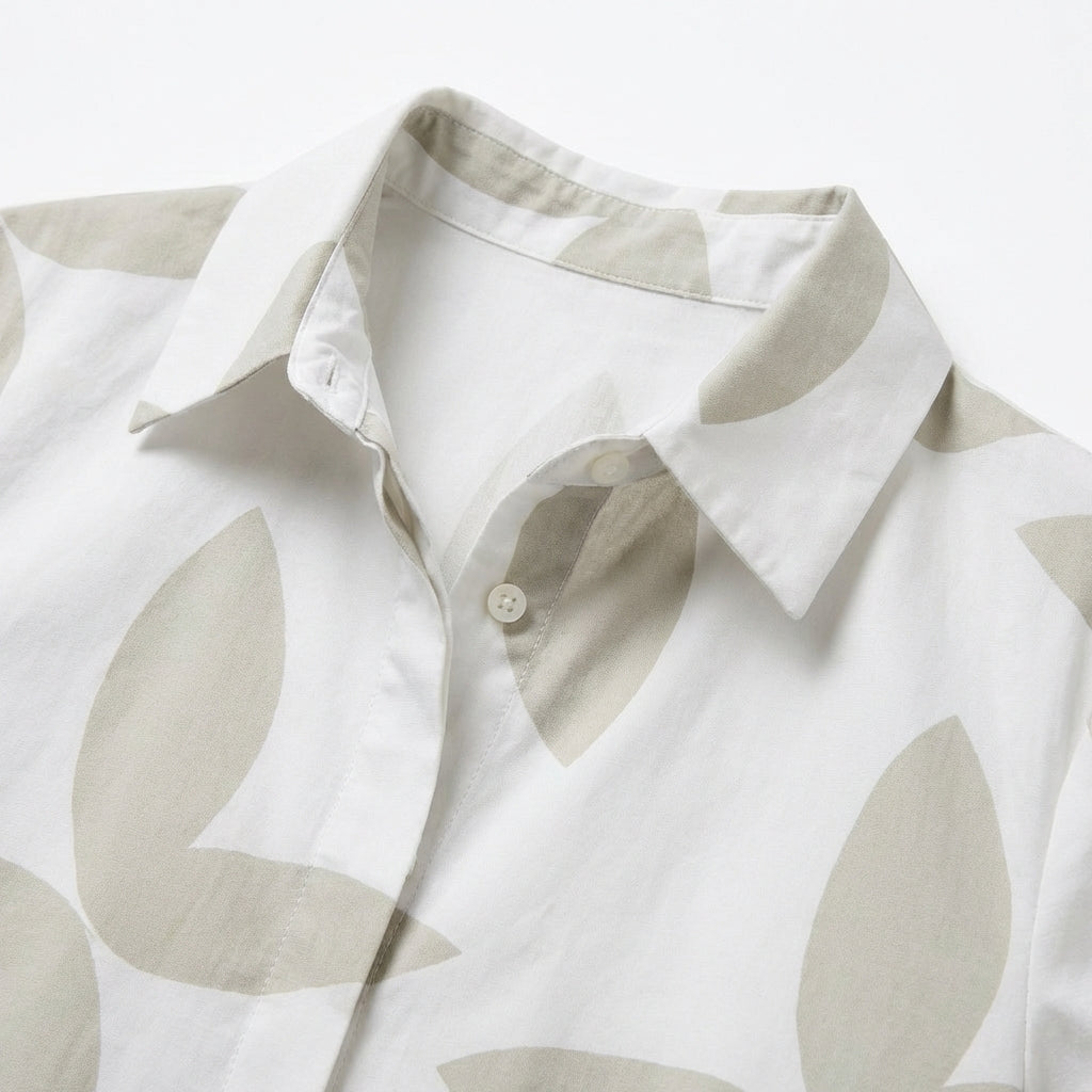 Women’s Shirt Dress – Button-Front Design with Printed Pattern