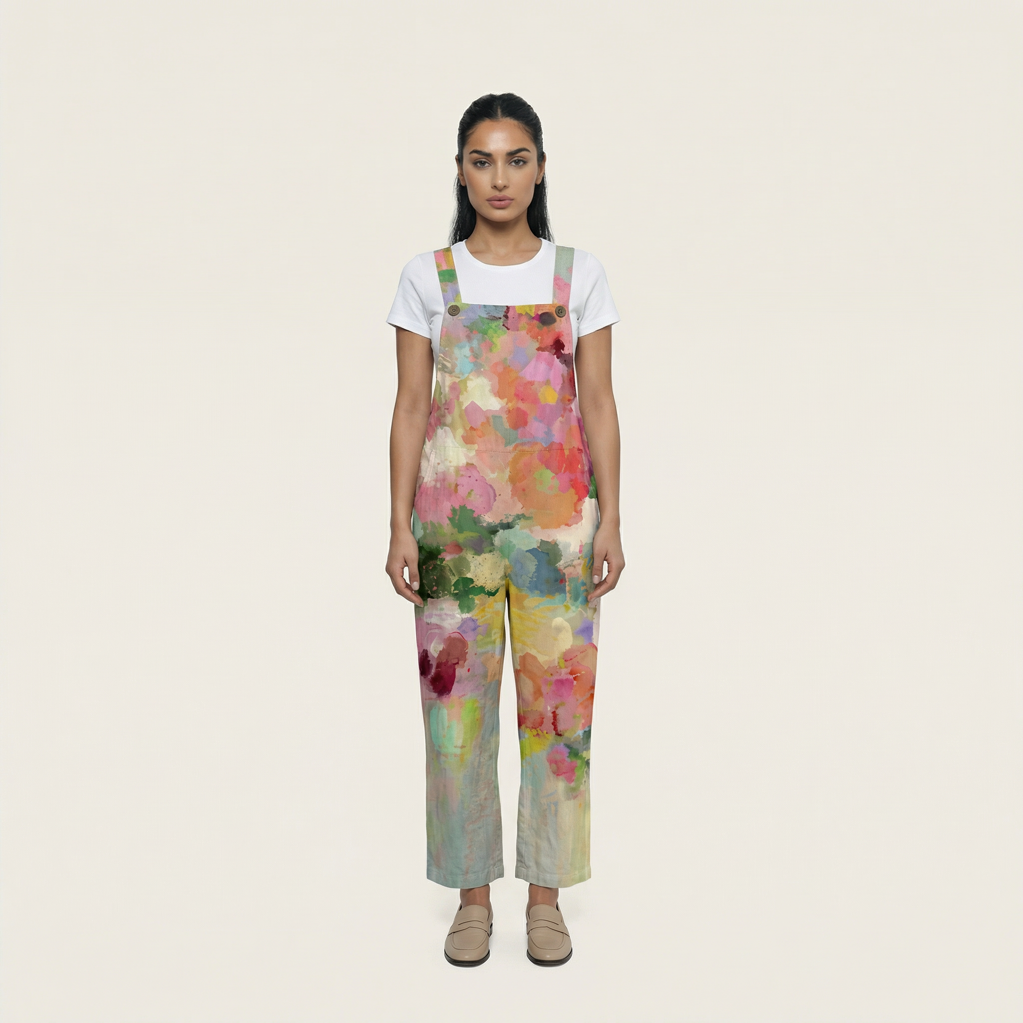Women’s Sleeveless Jumper – Printed Pattern, Pocket Design