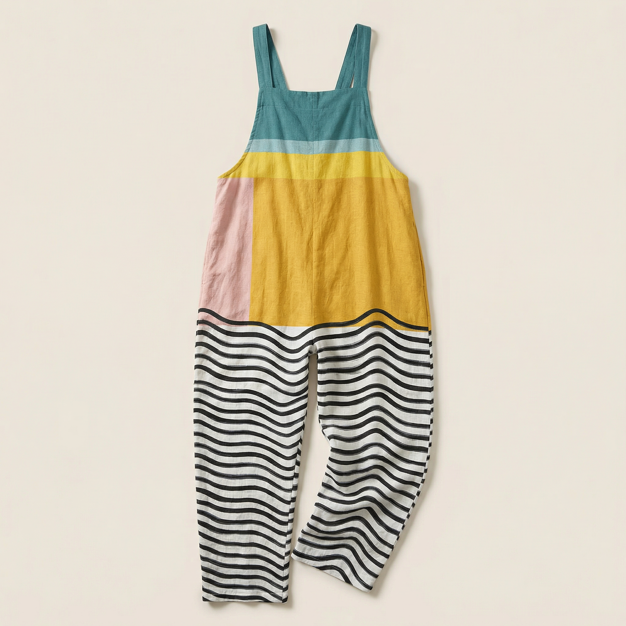 Women’s Sleeveless Jumper – Printed Pattern, Pocket Design