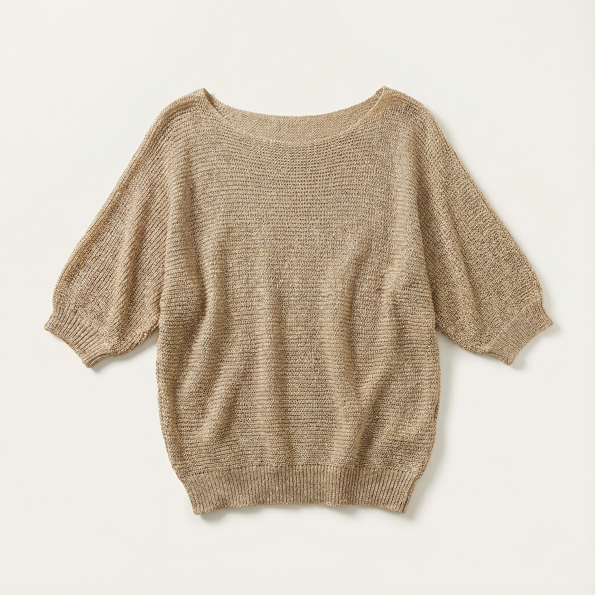 Women’s V-Neck Sweater – Three-Quarter Sleeves, Relaxed Fit
