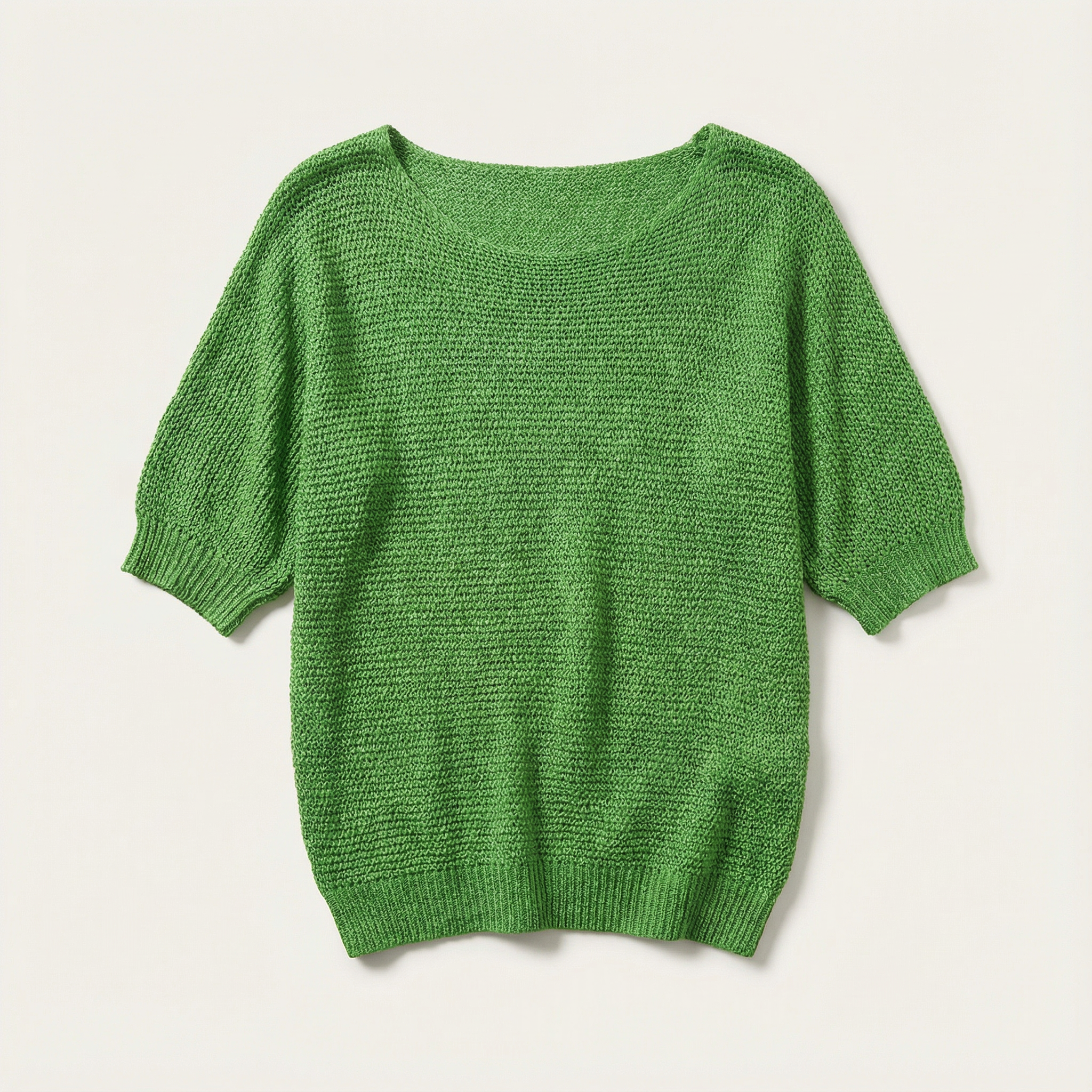 Women’s V-Neck Sweater – Three-Quarter Sleeves, Relaxed Fit