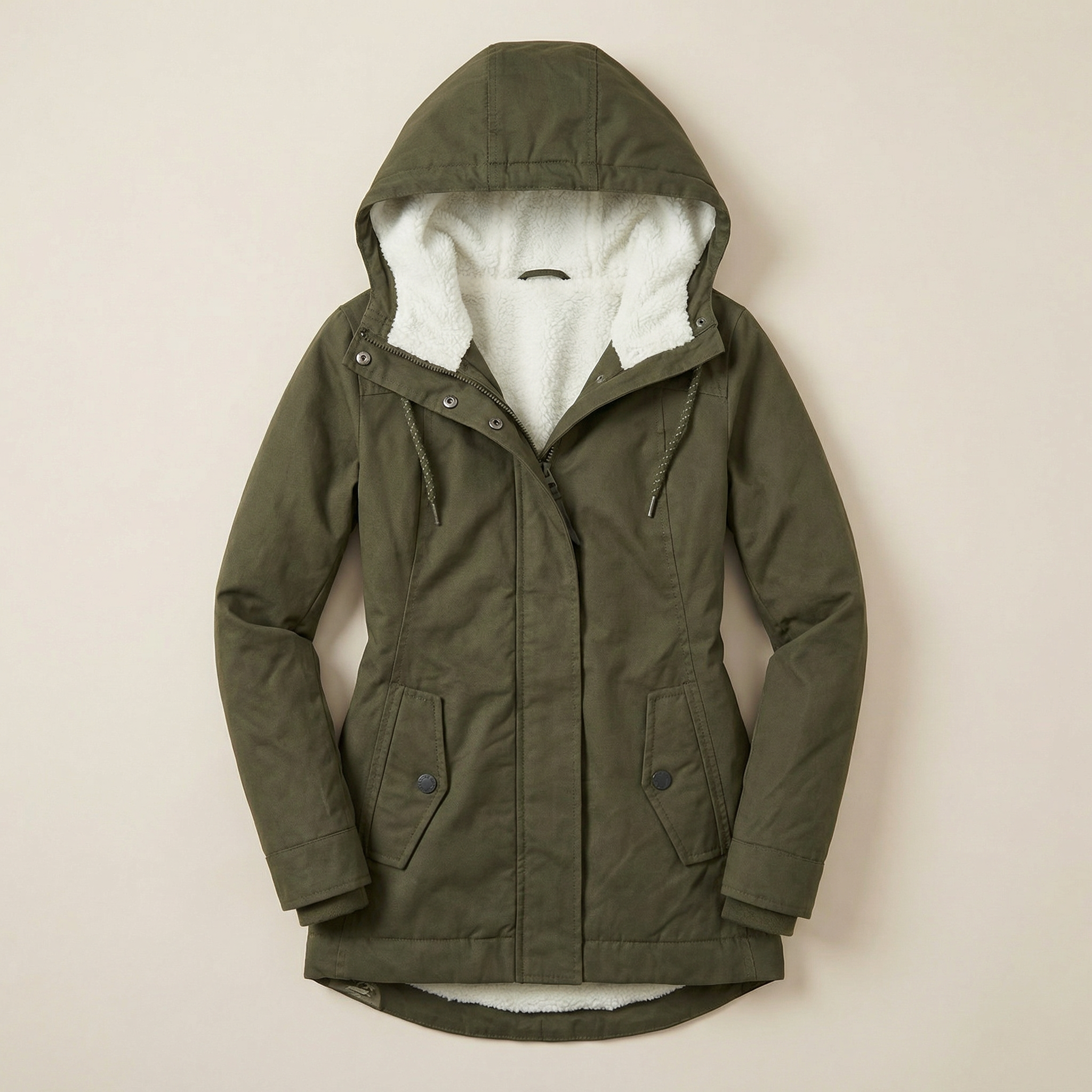Women’s Winter Jacket – Hooded Design, Zip-Front Closure