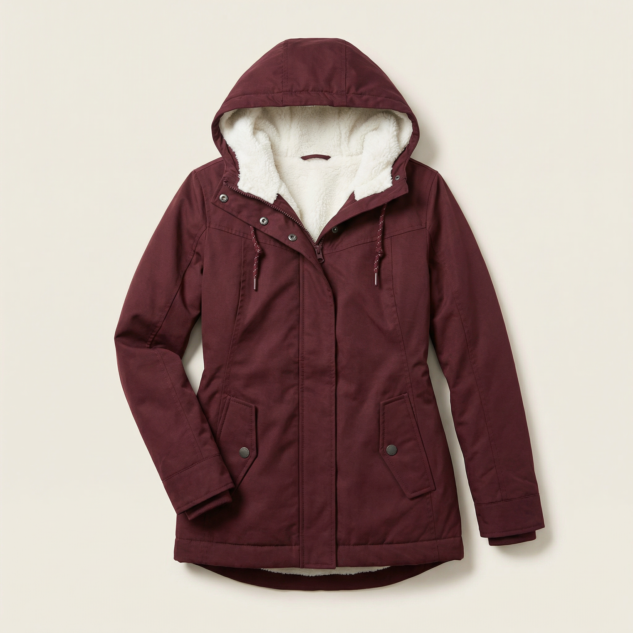 Women’s Winter Jacket – Hooded Design, Zip-Front Closure