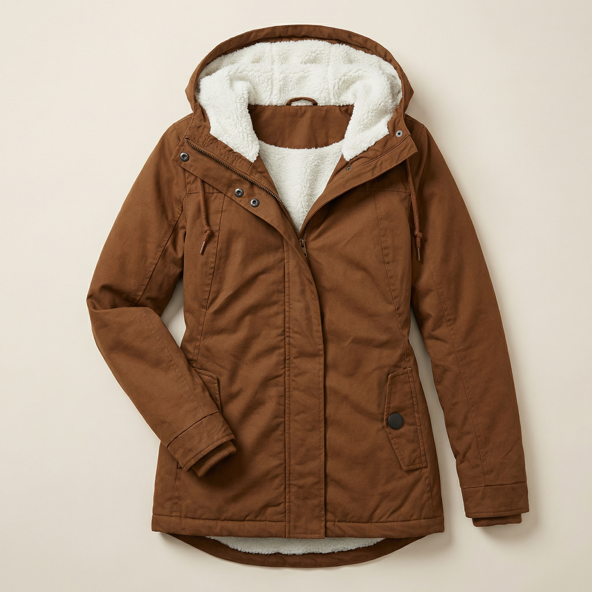 Women’s Winter Jacket – Hooded Design, Zip-Front Closure