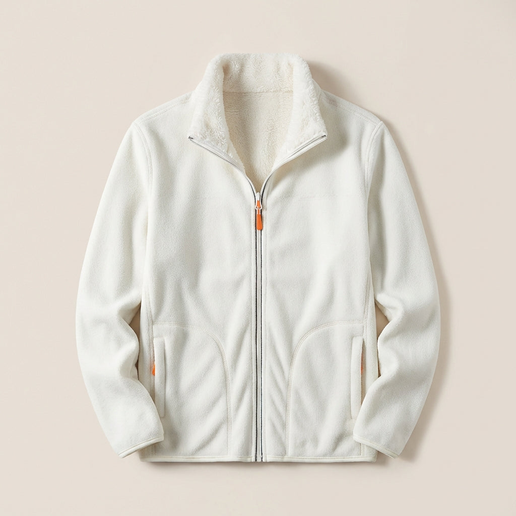 Women’s Zip-Front Jacket – Stand Collar Design with Side Pockets
